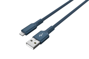 Stofftrukket USB-A til Lightning ladekabel for iPhone 1,5 m Clas Ohlson