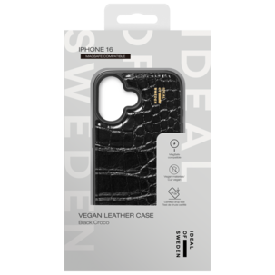 Ideal of Sweden Black Croco mobildeksel for iPhone 16, svart