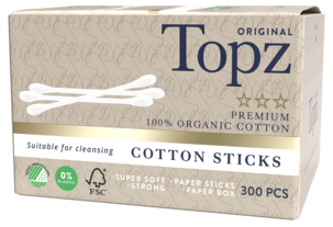 Topz Premium Cotton Sticks bomullspinnar, 300-pack