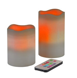 LED Colour kubbelys 2-pack