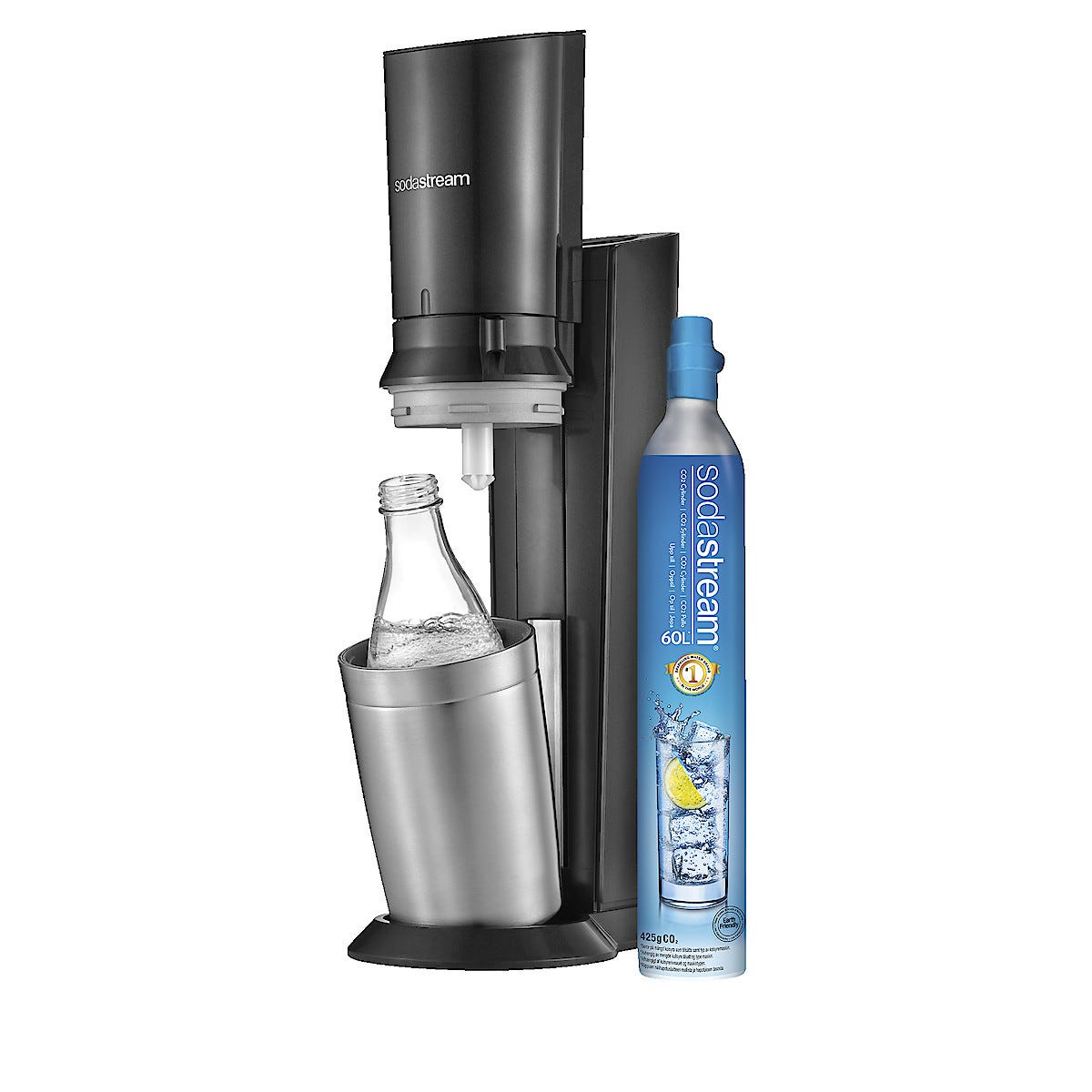 Hiilihapotuslaite Sodastream Crystal, Black Metallic Clas Ohlson