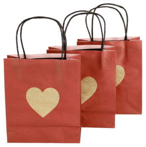 Presentpåse med hjärtan, 3-pack