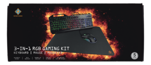Deltaco gaming 3-in-1, näppäimistö, hiiri ja hiirimatto