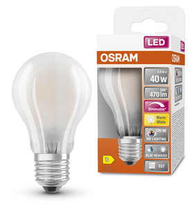 Dimbar LED lyspære E27 Osram, varmhvit