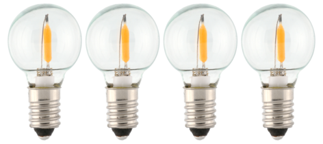 E10 LED-pærer til adventsstake, 10-55 V, runde, 4-pakning