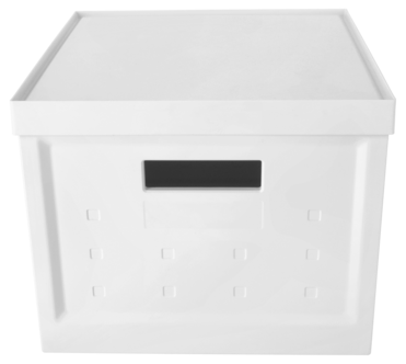 Säilytyslaatikko neliö kansi valkoinen muovi taitettava
