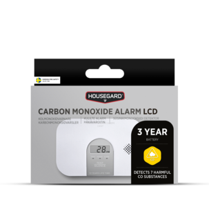 Housegard CA107 kolmonoxidlarm med LCD