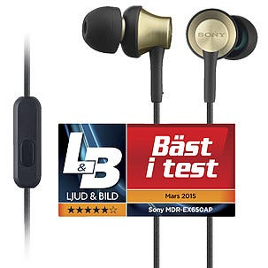 Hörlurar med mikrofon, Sony MDR-EX650AP