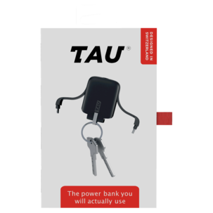 Rolling Square Tau powerbank, nyckelring, 1400 mAh