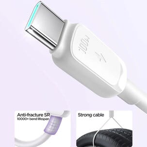 SiGN USB-C till USB-C-kabel 100W, vit