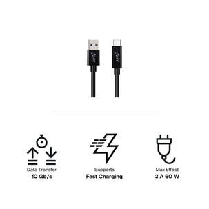 USB-A–USB-C-kaapeli, 1 m, Clas Ohlson SuperSpeed+ 3.1