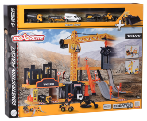 Majorette Volvo Creatix byggeplass inkl. 5 biler