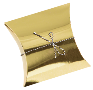 Presentförpackning guld, 15 x 15 x 4 cm