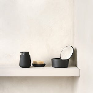 Litet smyckeskrin med spegel, svart