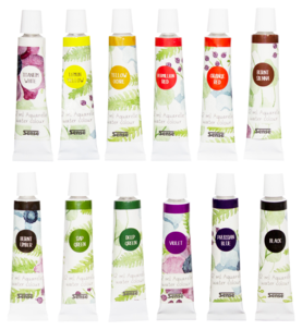 Sense akvarellmaling, sett med 12 farger, 12 ml per tube
