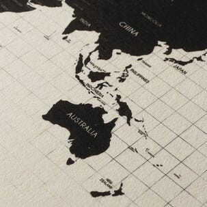 Ääntä vaimentava ilmoitustaulu, maailmankartta, 60 x 90 cm