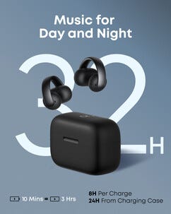 Soundcore AeroClip open ear, clip on-hörlurar 