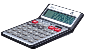 Miniräknare med vinklingsbar display