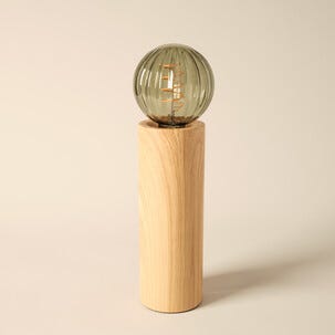 Deco bordlampe E27 metall med trelignende fot, Northlight