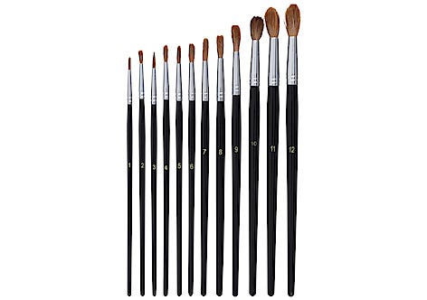 Sang pensler, hobby/akvarell, 12-pack