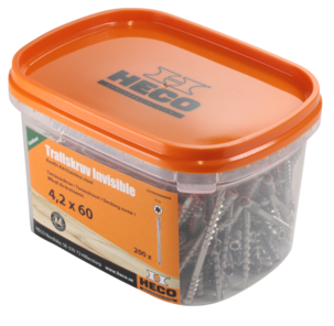 Trallskruv Invisible rostfri A4 till Heco Decking Tool, 4,2 x 60 mm