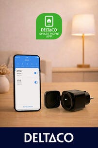Deltaco SH-OP01 smart plug utomhus IP44, svart