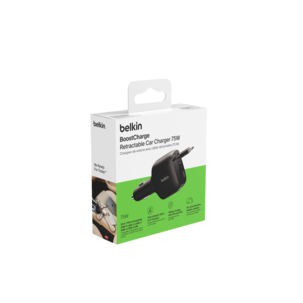 Belkin BoostCharge snabbladdare bil, USB-A, USB-C, 75 W