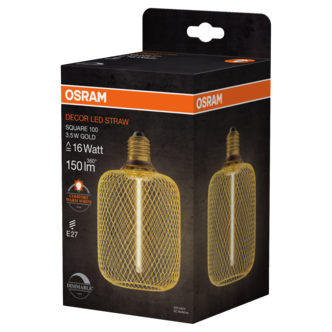 Osram Decor Gold LED E27 Straw rakt filament dimbar