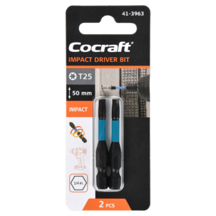 Cocraft bits Impact 1/4 tomme, 50 mm, 2-pakning