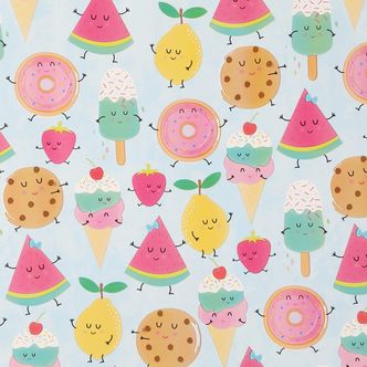 Lahjapaperi rullalla, 4 m x 70 cm, erilaisia