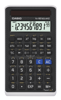 Casio FX-82 SOLAR II, kalkulator med solcellepanel, videregående skole