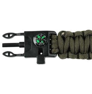 Överlevnadsarmband 5-i-1 med kompass, tändstål och visselpipa