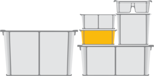 Förvaringslåda Modul, rökfärgad