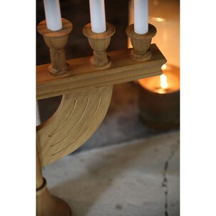 Markslöjd Torpa adventsljusstake trä 7 LED brunbets 53 cm