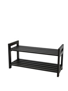 Kenkähylly musta, puu, 2 tasoa, 79,4 x 31 x 40 cm