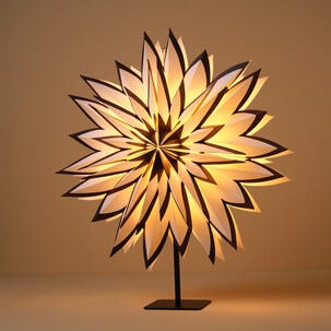 Adventsstjärna vit och svart papper, 60 cm