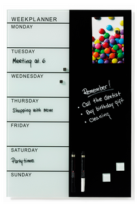 Magnetisk glastavla Veckoplan