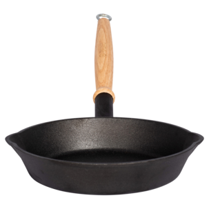 Espegard støpejernspanne med treskaft