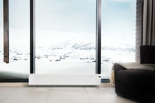 Adax Neo Basic Sähköpatteri kiinteään asennukseen, matala, valkoinen