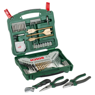 Bosch X-Line tillbehörsväska med tänger, 70 delar