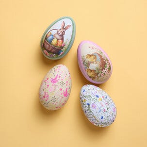 Påskägg plåt, med påskmotiv, 14,5 cm