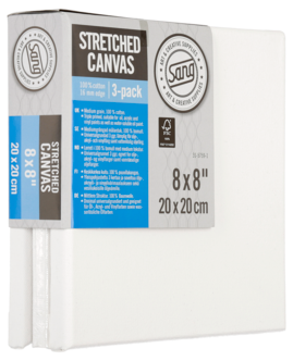 Sang bomullslerret på kileramme, 3-pack