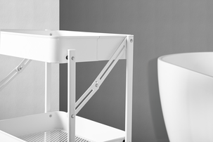 Rullvagn med lådor, badrum och kök, hopfällbar