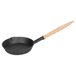 Espegard støpejernspanne med treskaft