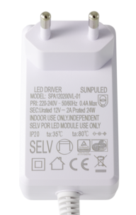 Strømadapter 12V DC/24 W