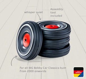 BIG Bobby Car reservhjul Whisper Wheels, 4-pack