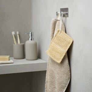 Självhäftande badrumskrok dubbel, krom