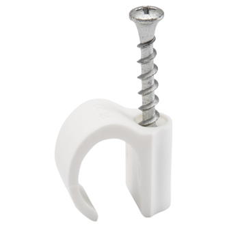 Skruvklammer för kablar, rör och slangar, vit, 25-pack