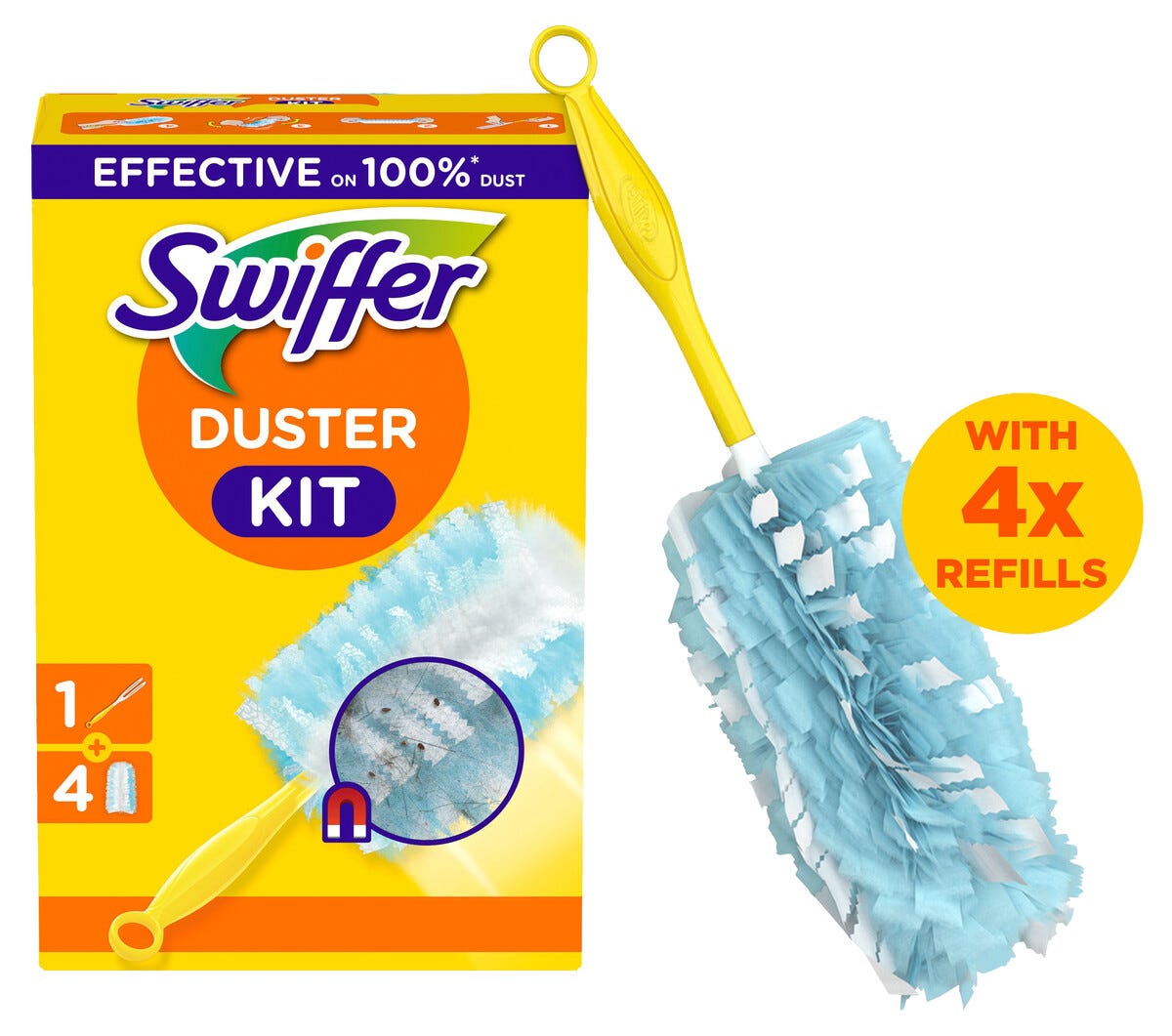 Swiffer Duster Kit Pölyhuiska, 4 vaihtoliinaa | Clas Ohlson