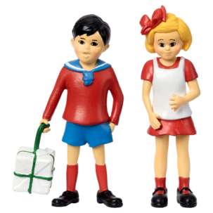 Peppi Pitkätossu Hahmot Tommy ja Annika, yli 3-vuotiaille